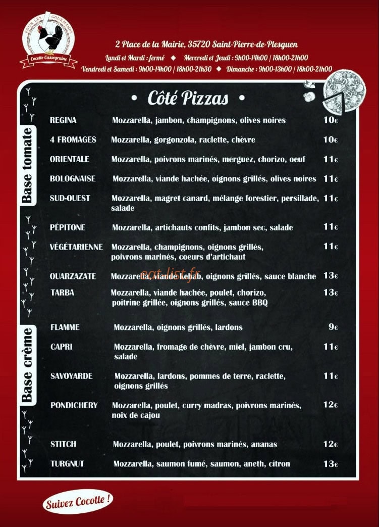 Cocotte Cassegraine — carte page 3