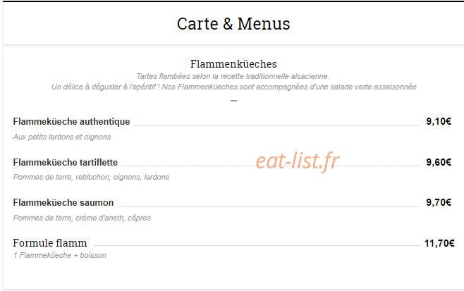Le Comptoir de La Licorne — carte page 1