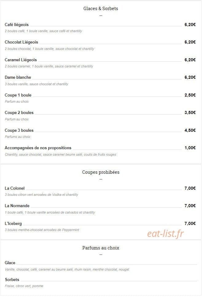 Le Comptoir de La Licorne — carte page 10