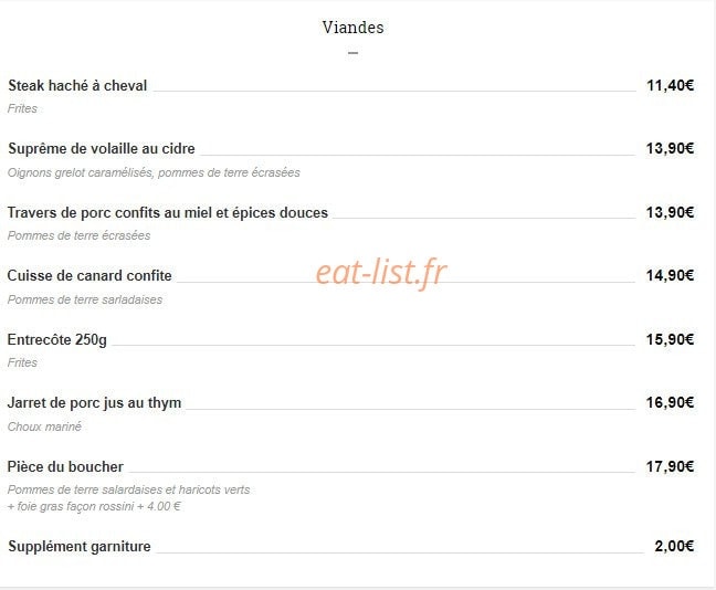 Le Comptoir de La Licorne — carte page 3