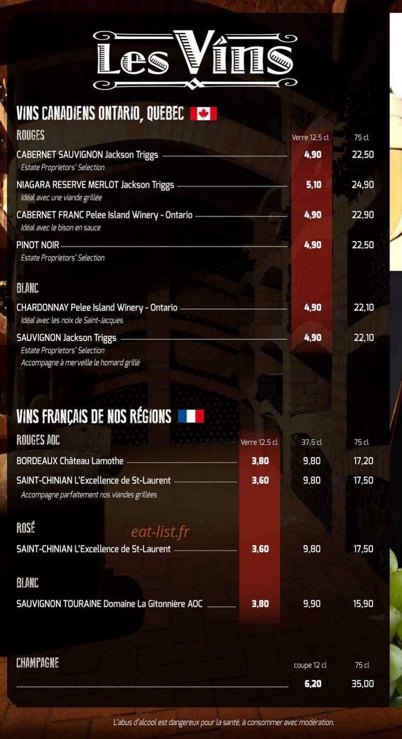 Canadian Steak House — carte page 7