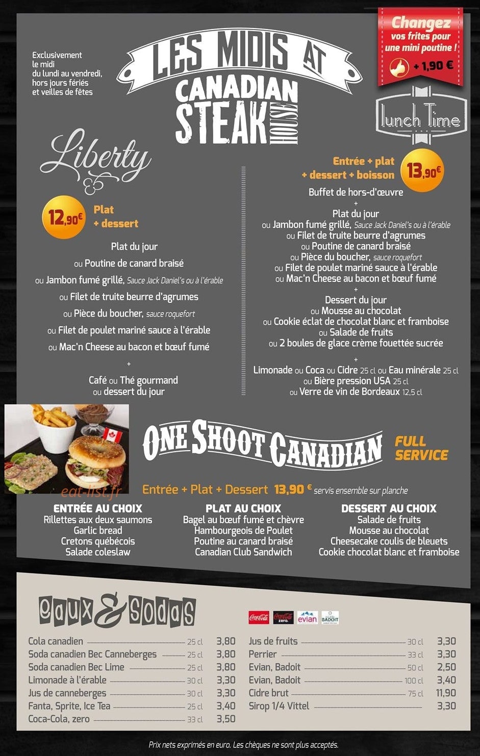 Canadian Steak House — carte page 8