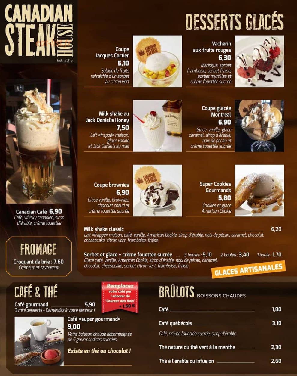 Canadian Steak House — carte page 10