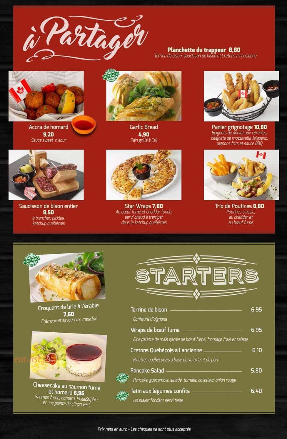 Canadian Steak House — carte page 3