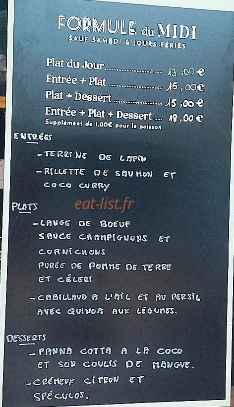 Chez Eddy — carte page 1
