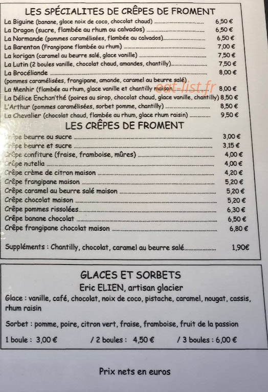 La Crêpe Enchan'thé — carte page 2