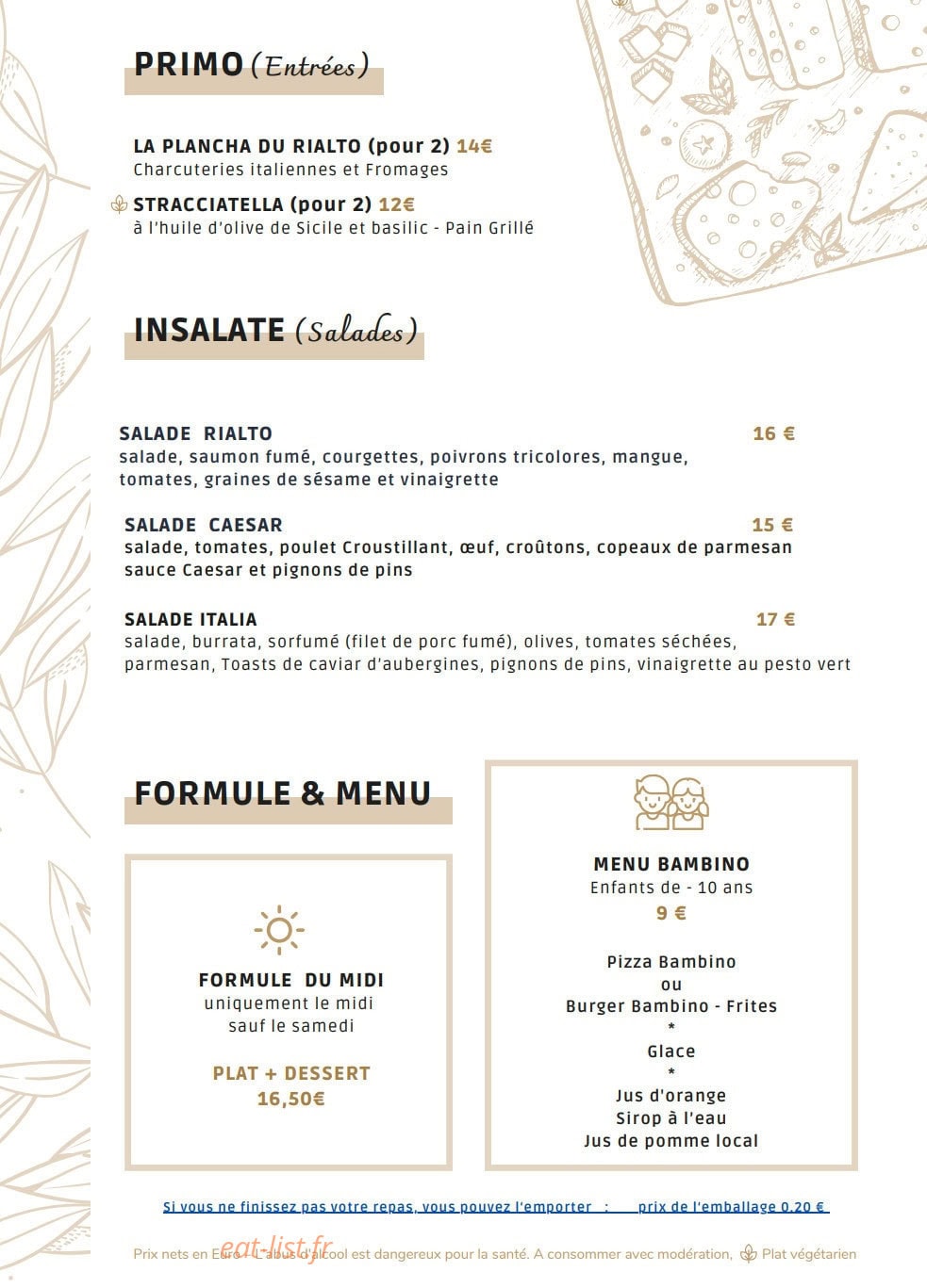 Le Rialto — carte page 1