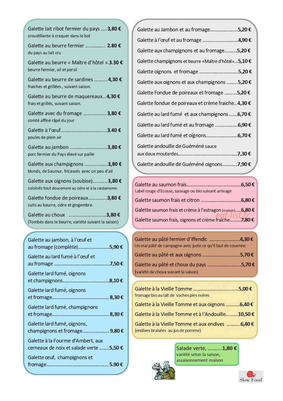 Chez Loïc et Compagnie — carte page 2
