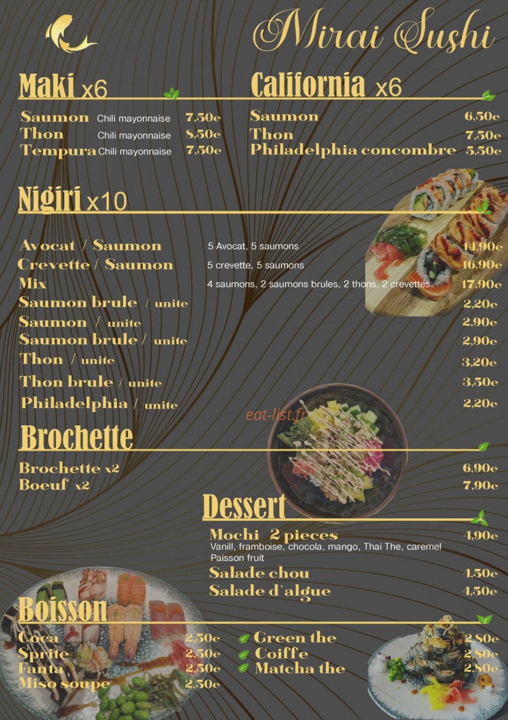 Mirai Sushi — carte page 2