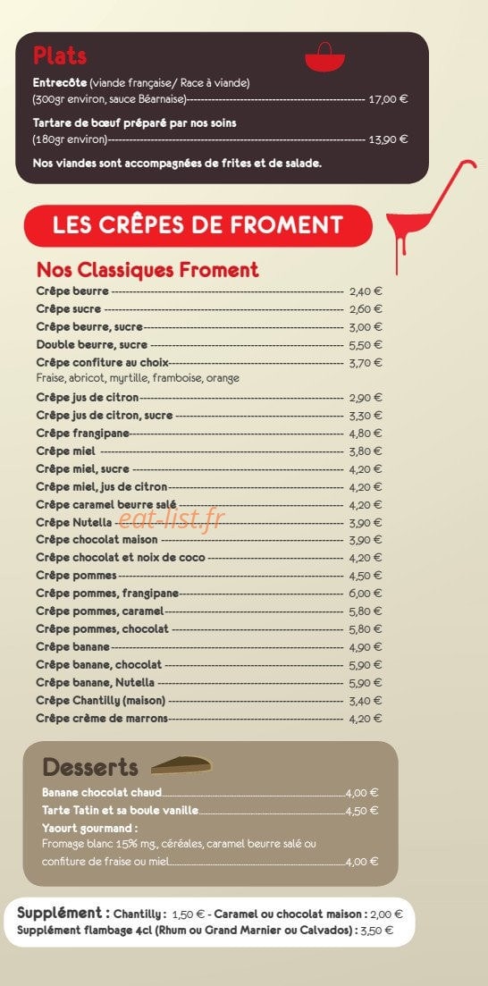 Crêperie du Marché — carte page 6