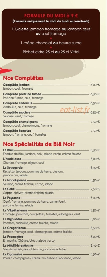 Crêperie du Marché — carte page 5