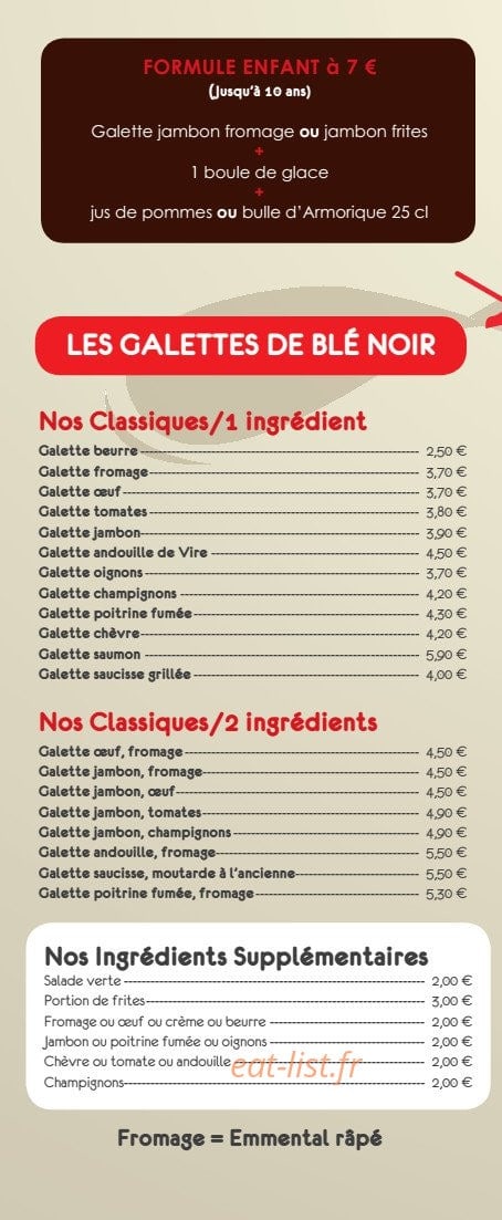 Crêperie du Marché — carte page 4