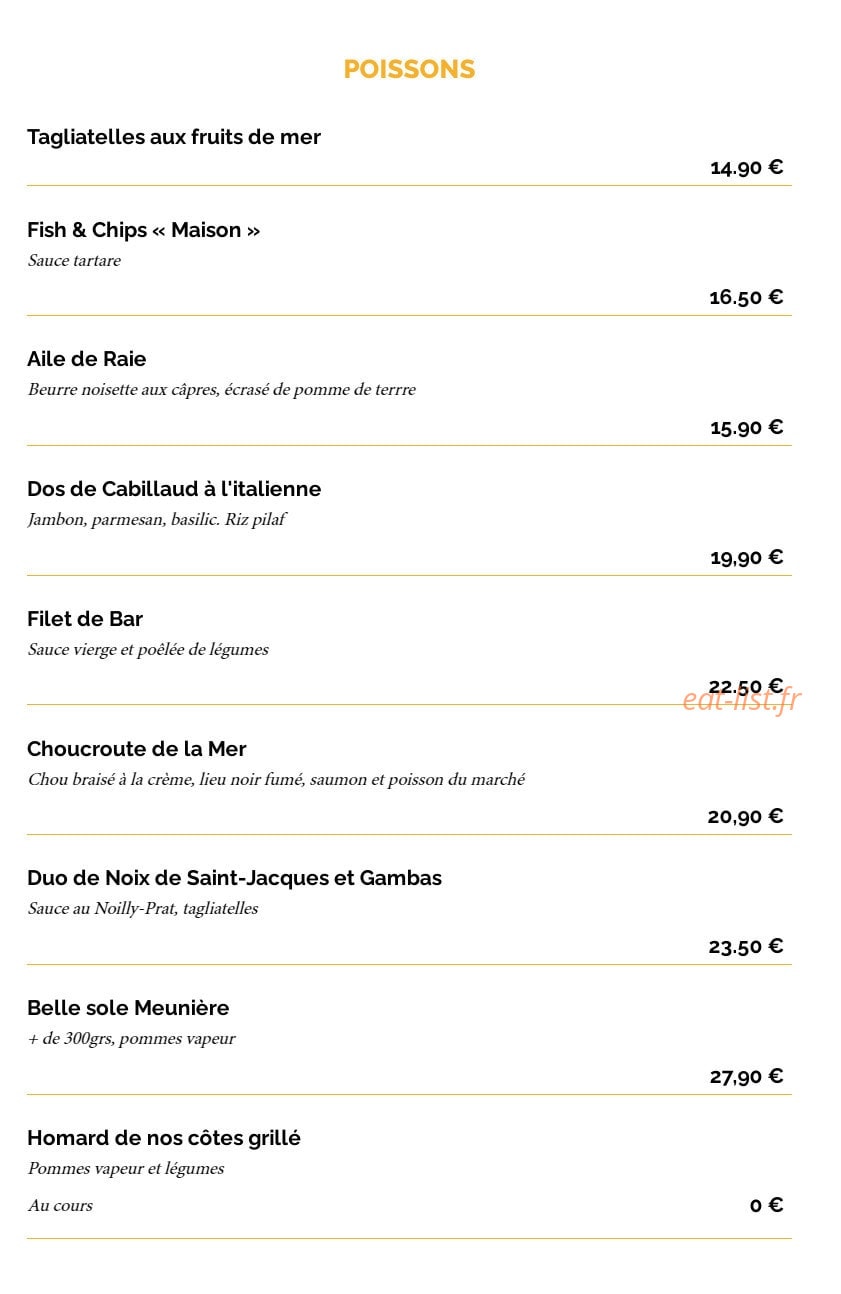 La Taverne — carte page 7
