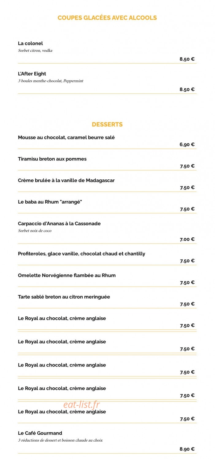 La Taverne — carte page 12