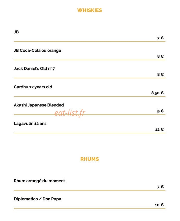 La Taverne — carte page 26