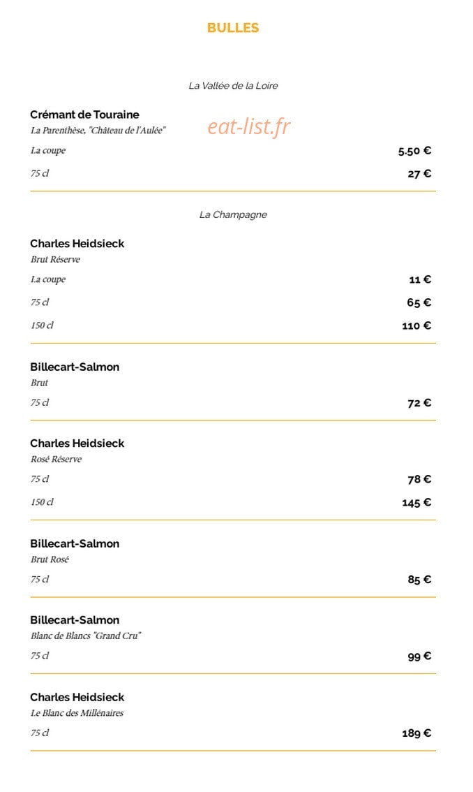 La Taverne — carte page 23