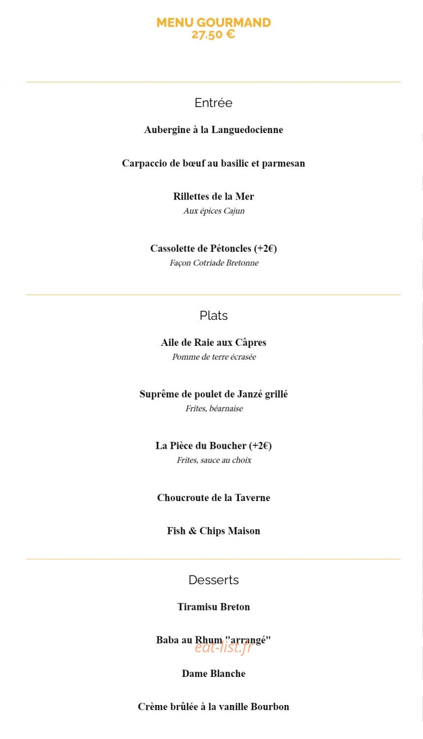 La Taverne — carte page 13