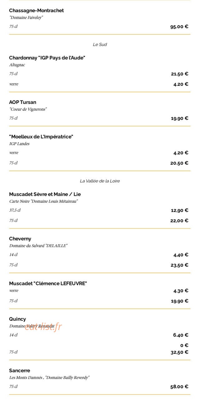 La Taverne — carte page 18