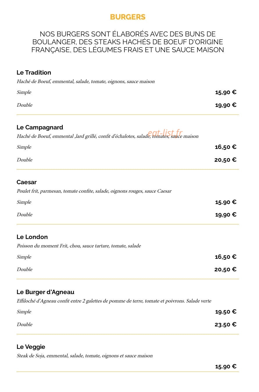 La Taverne — carte page 10