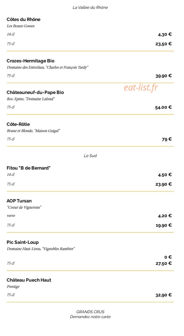La Taverne — carte page 22