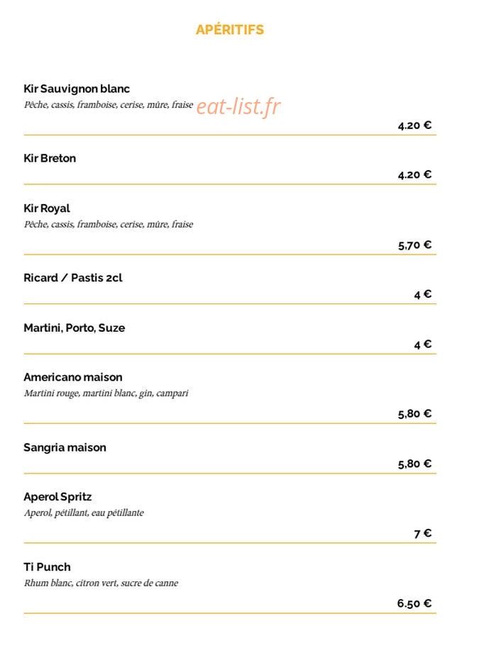 La Taverne — carte page 24