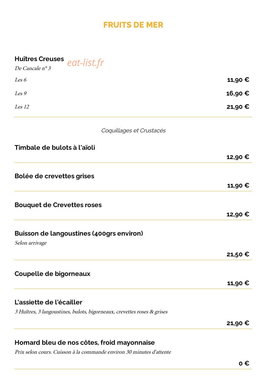 La Taverne — carte page 5