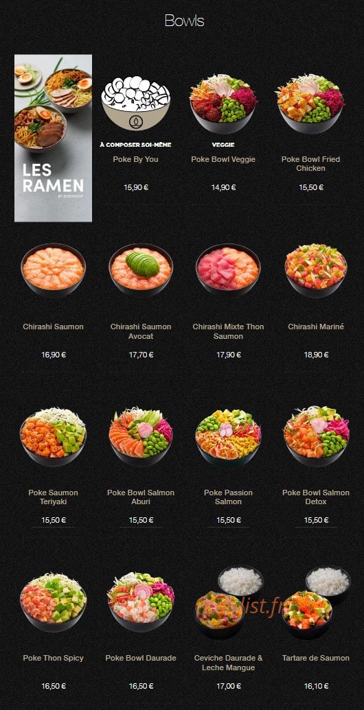 Sushi Shop — carte page 20