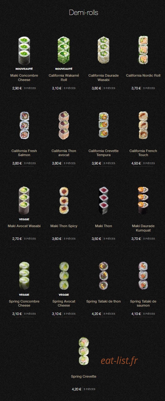 Sushi Shop — carte page 18