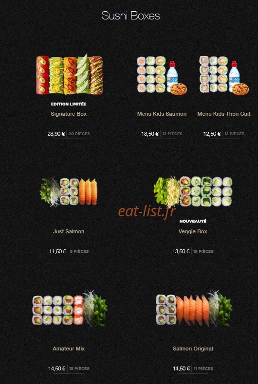 Sushi Shop — carte page 4