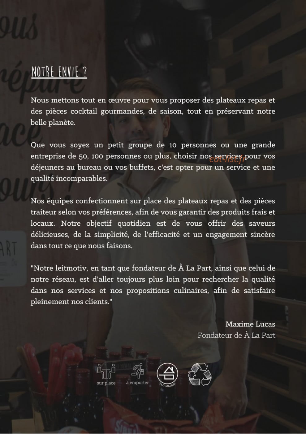 À La Part — carte page 2