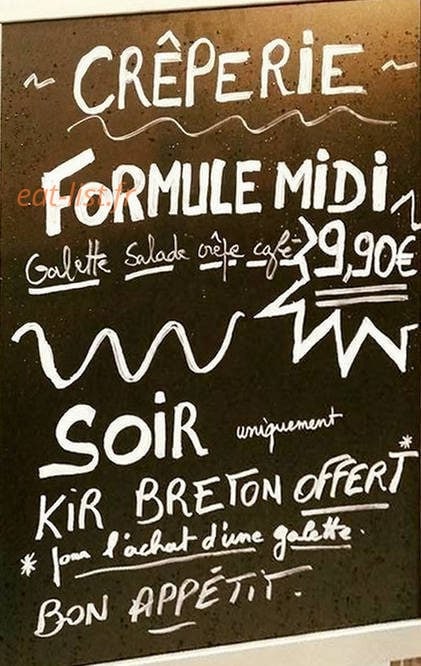 Crêperie La Bretonne — carte page 1