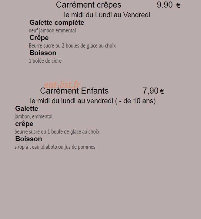 Carrément crepes — carte page 8