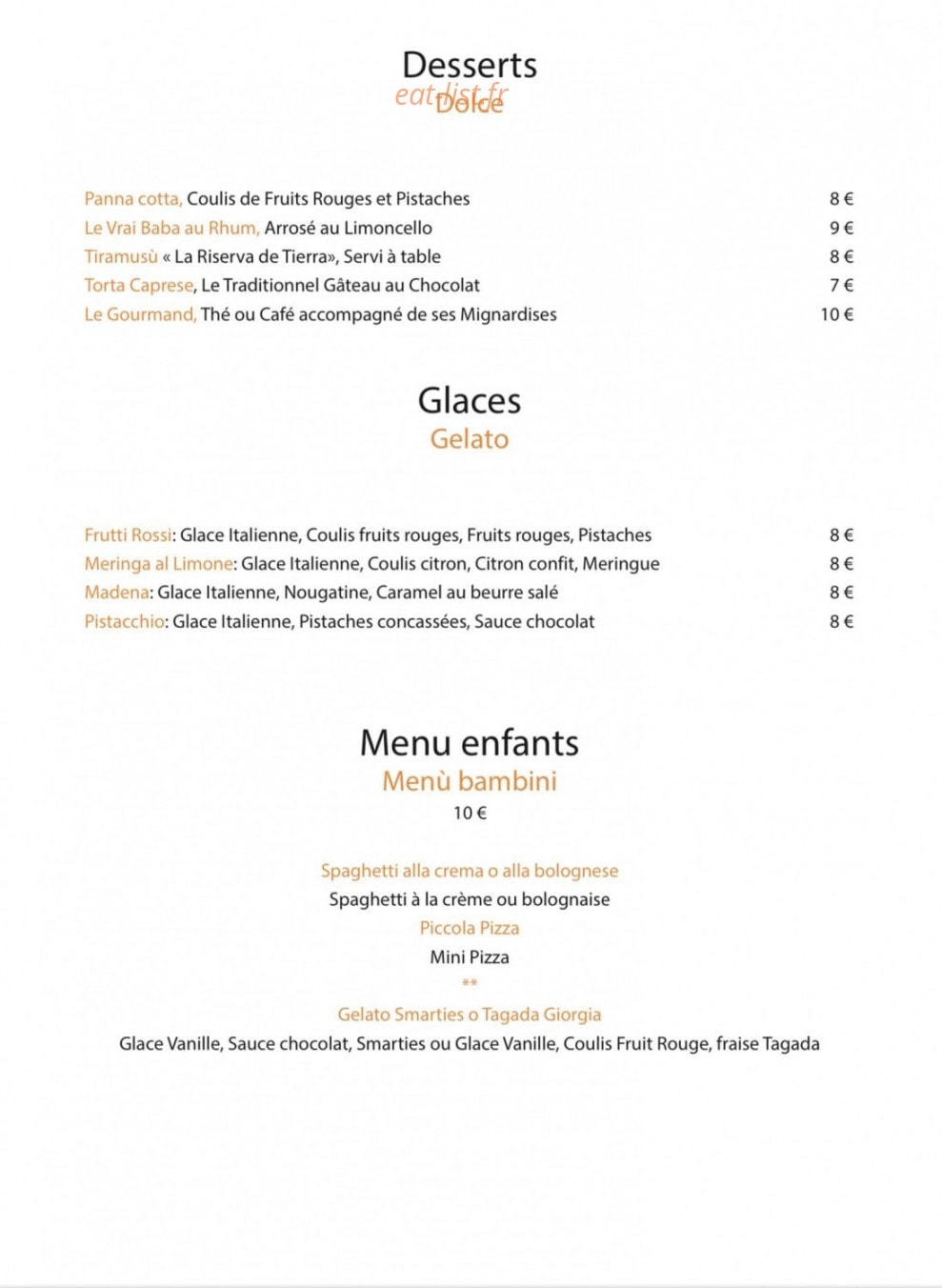 La Strada — carte page 4