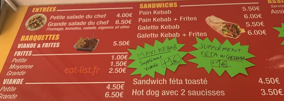 Anatolie Kebab — carte page 1
