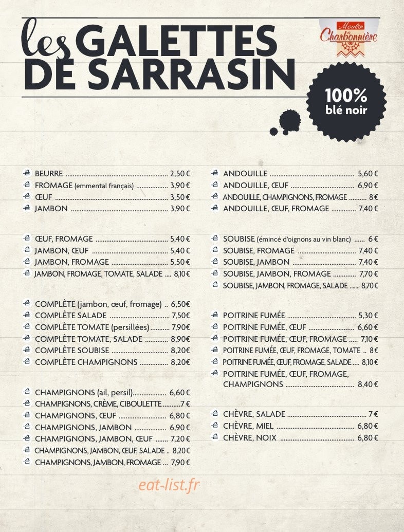 Crêperie du Roy — carte page 3
