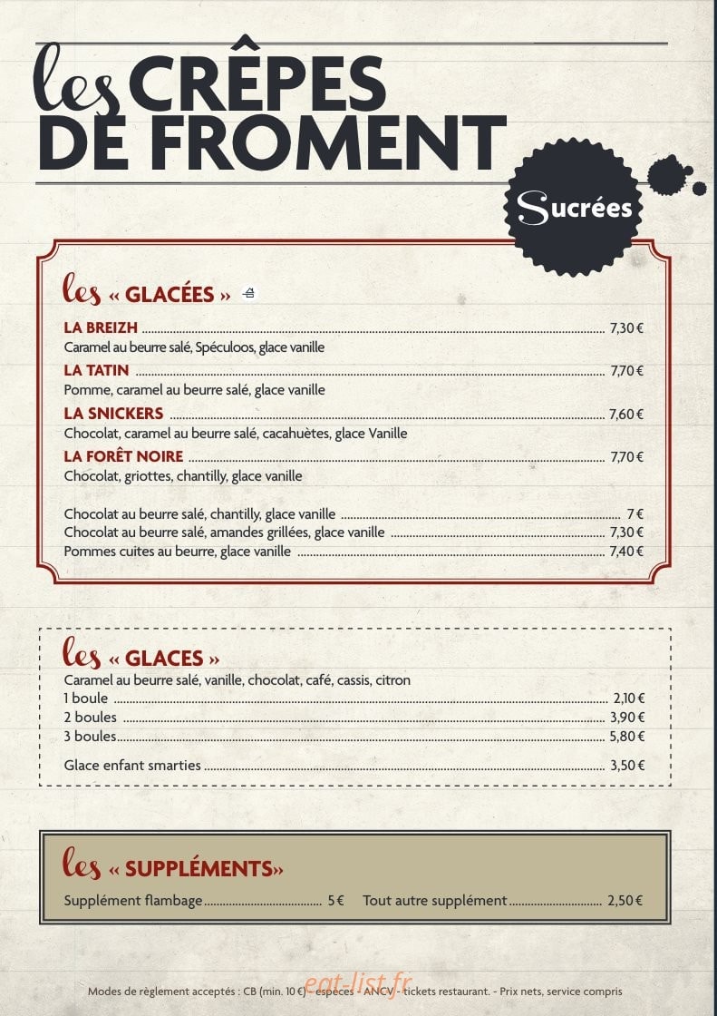 Crêperie du Roy — carte page 5