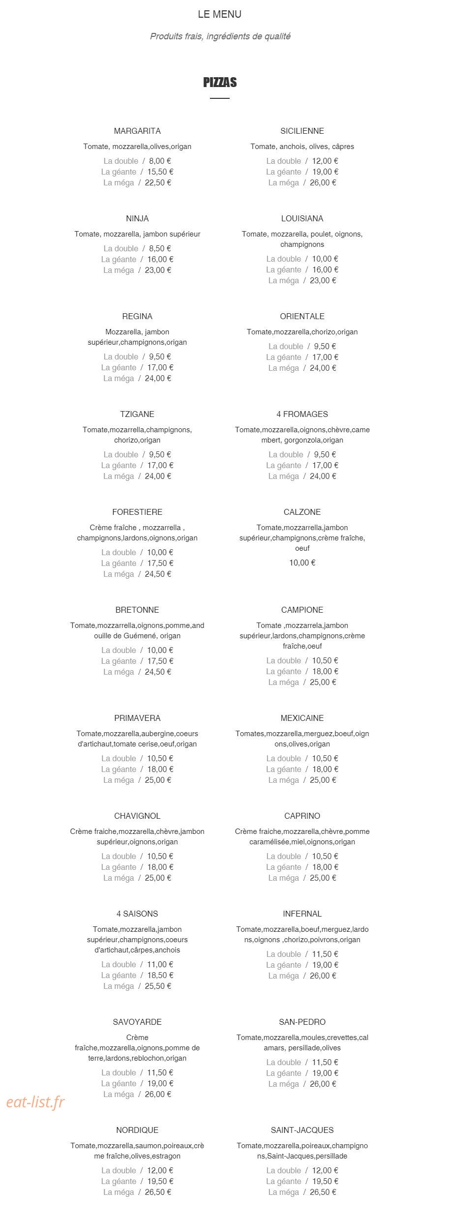La boîte a pizza — carte page 1