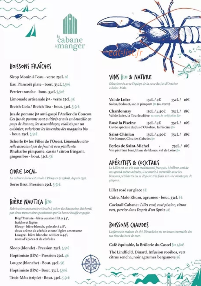 La Cabane à Manger — carte page 2