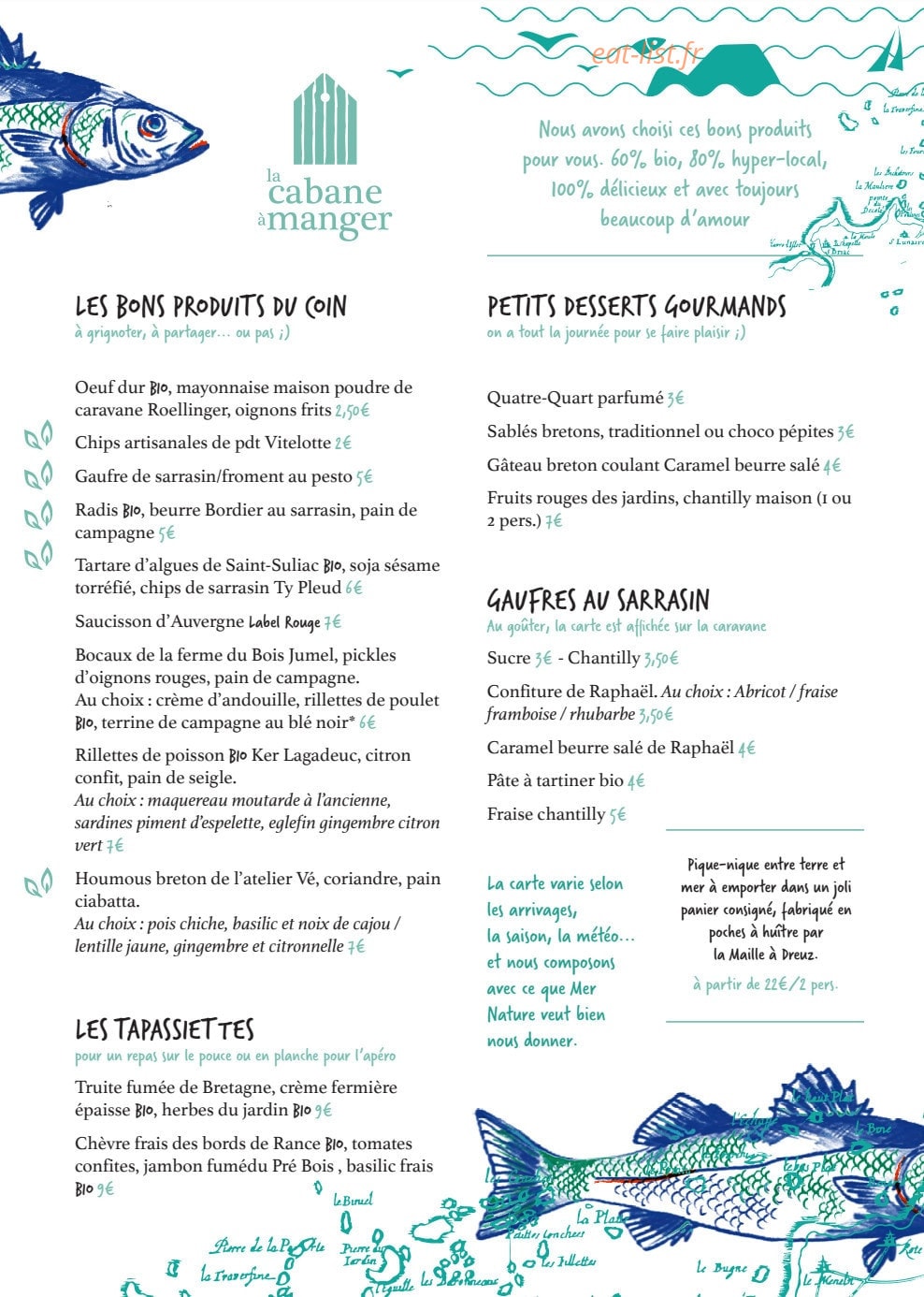 La Cabane à Manger — carte page 1