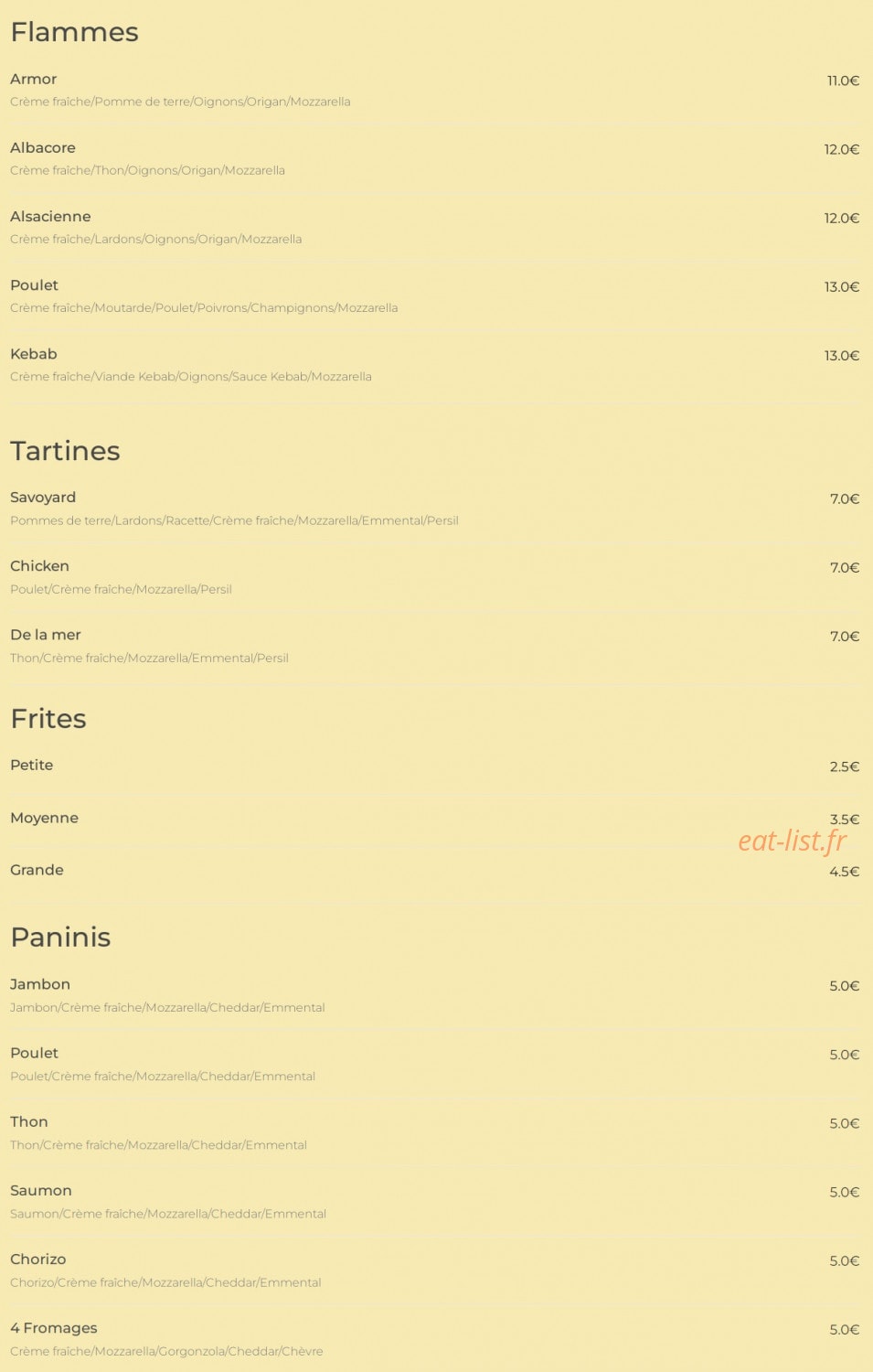 Le resto de Nico — carte page 2
