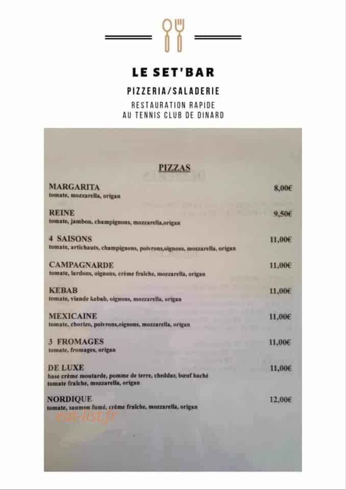Le Set'Bar — carte page 1
