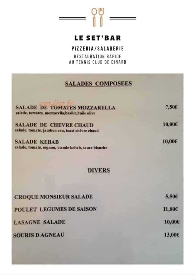 Le Set'Bar — carte page 2