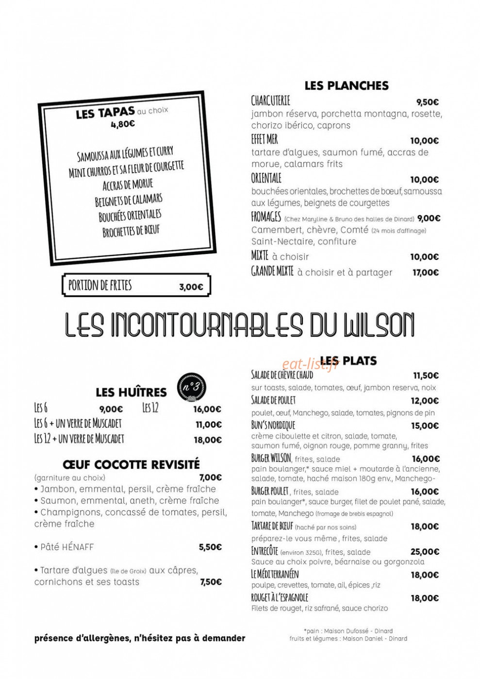 Le Wilson — carte page 1