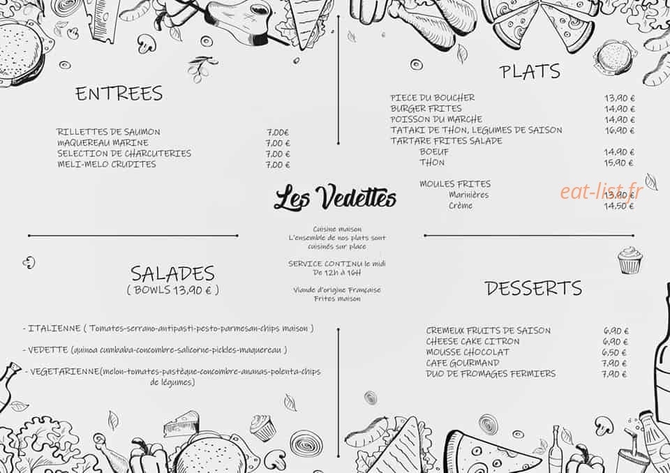 Les Vedettes — carte page 1