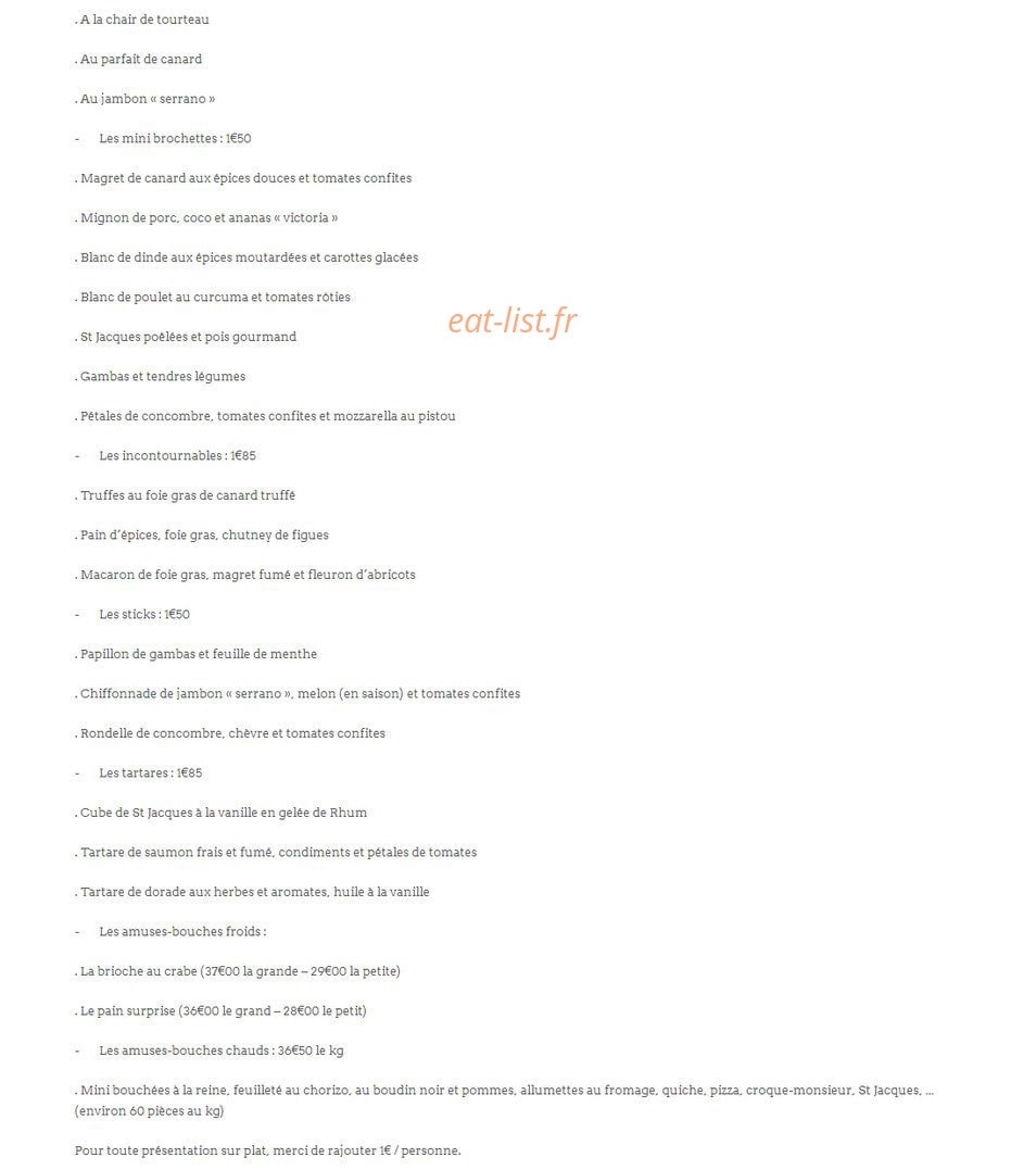 Ruellan Traiteur — carte page 2