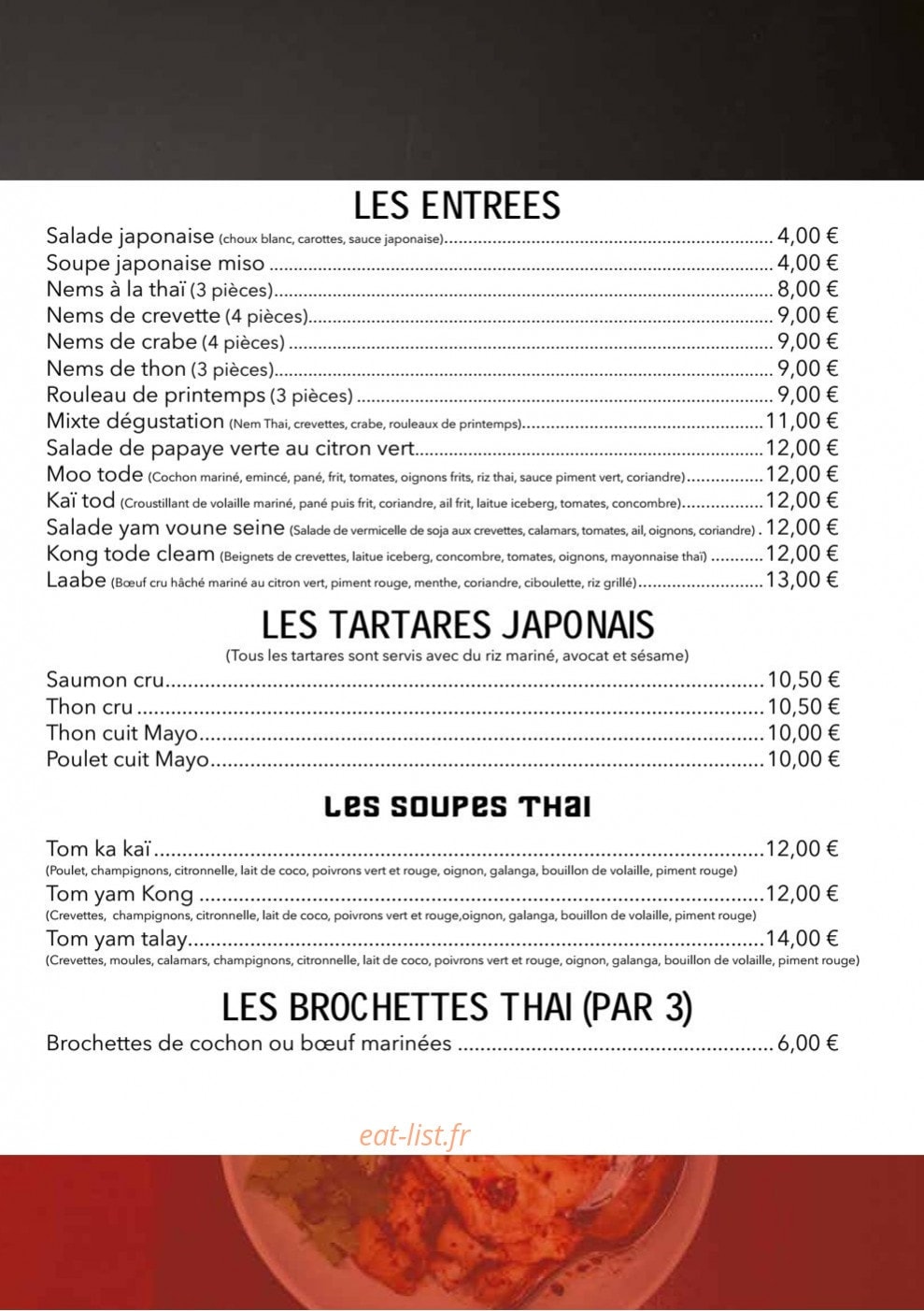 Thaï&Sushi — carte page 5