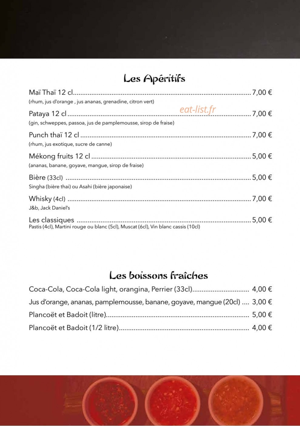 Thaï&Sushi — carte page 2