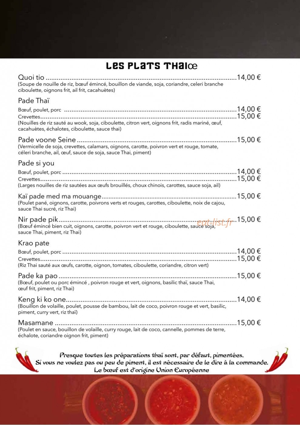 Thaï&Sushi — carte page 4