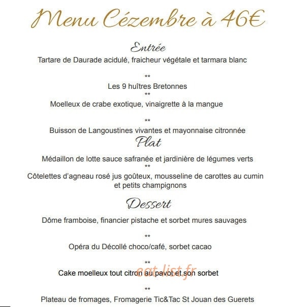 Restaurant du Décollé — carte page 5