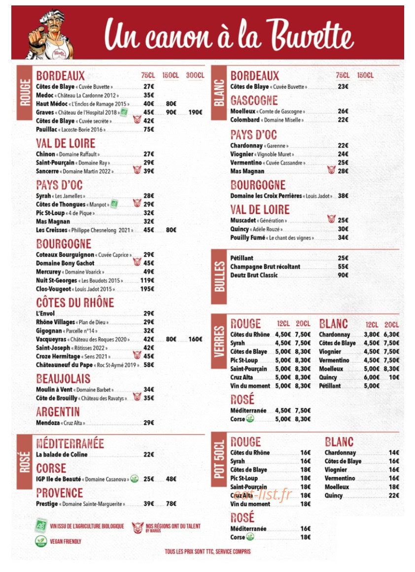 La Buvette du pont — carte page 6